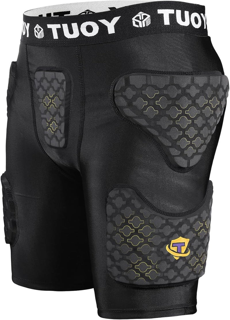 TUOYR Youth Football Girdle Padded Compression Short with Pads Hip Protector Pants Boys Protective for Snowboard Baseball - Image 2